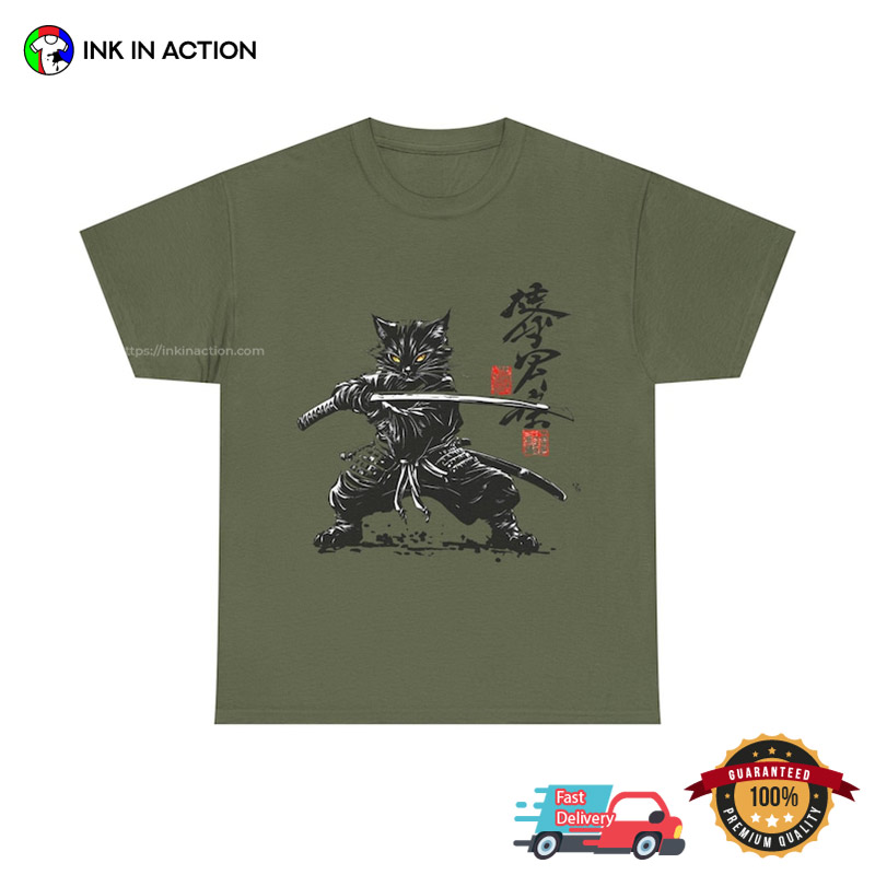 Samurai Cat Sword Japanese Streetwear Shirt Samurai Cat Sword Japanese Streetwear Shirt