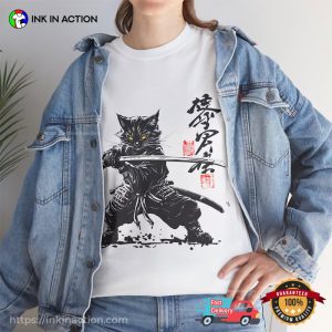 Samurai Cat Sword Japanese Streetwear Shirt
