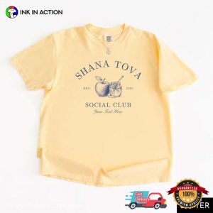 Shana Tova Social Club, Personalized Rosh Hashana Jewish Comfort Colors Shirt 2 InkInAction.com