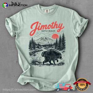 Short King Jimothy Raccoon Seattle Wildlife Comfort Colors Tee 2 InkInAction.com