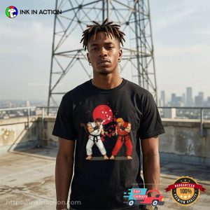 Street Fighter Ken Vs Ryu Pixel Shirt
