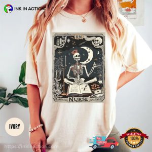 The Nurse Tarot Card, Skeleton Nurse Comfort Colors Shirt The Nurse Tarot Card, Skeleton Nurse Comfort Colors Shirt