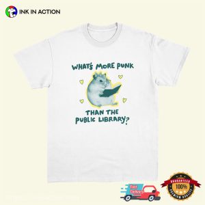The Public Library Cute Hamster Reading Book Tee