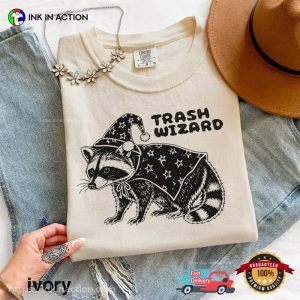 Trash Wizard Cute Wizard Raccoon Meme Comfort Colors Shirt 2 InkInAction.com