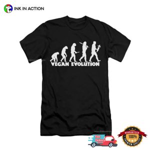 Vegan evolution Funny vegetarian day Gifts Tee 3 InkInAction.com