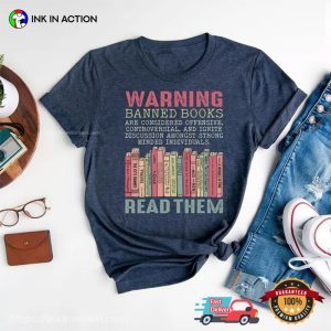 Warning Banned Books, Read Them Unisex Shirt 1 InkInAction.com