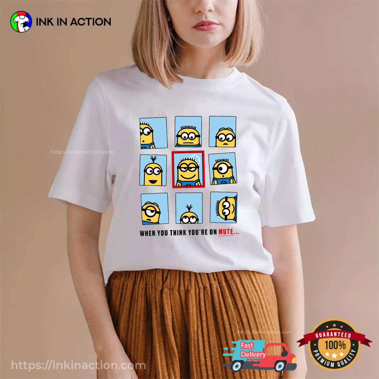 When You Think You're On Mute Cute Minions Shirt When You Think You're On Mute Cute Minions Shirt