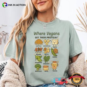 Where Vegans Get Their Protein, Herbivore Vegan Gifts Comfort Colors Shirt