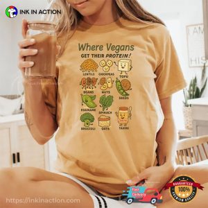 Where Vegans Get Their Protein, Herbivore Vegan Gifts Comfort Colors Shirt 3 InkInAction.com