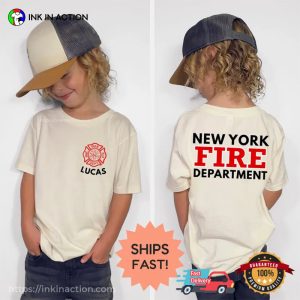 Your City Fire Department, Custom Firefighter Birthday Kid Shirt 2 InkInAction.com