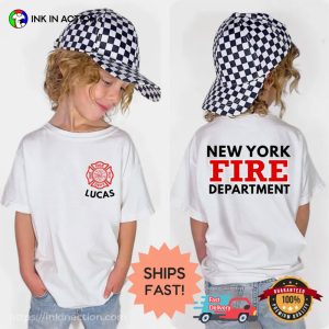 Your City Fire Department, Custom Firefighter Birthday Kid Shirt