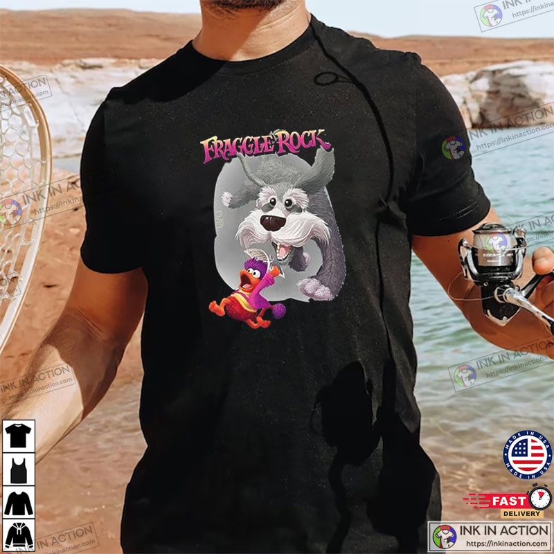 Fraggle Rock Dog Chasing Muppet Cartoon Tee Fraggle Rock Dog Chasing Muppet Cartoon Tee