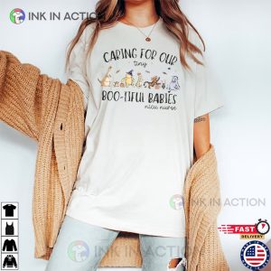 Caring For Our Boo-tiful Babies Cute Nicu Nurse Halloween Outfit Comfort Colors Shirt