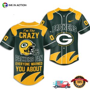 Crazy Fan NFL Green Bay Packers 2026 Baseball Jersey