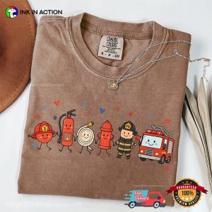 Cute Firefighter Team Graphic Comfort Colors Shirt 2 InkInAction.com