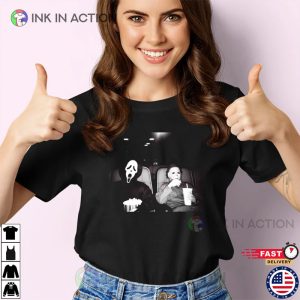 Funny Halloween Ghostface and Michael Myers Meme Shirt 1 InkInAction.com