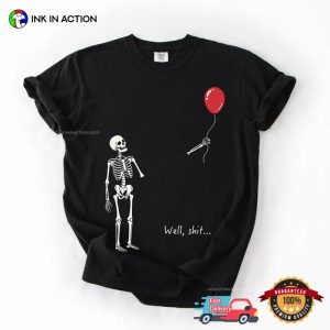 Funny Halloween Skeleton Red Balloon Comfort Colors Shirt