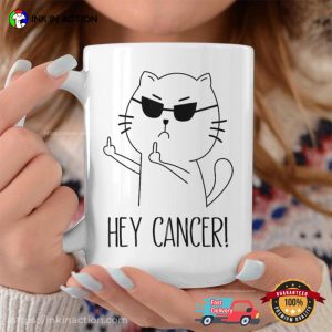 Hey Cancer Middle Finger Cat Meme Coffee Mug Hey Cancer Middle Finger Cat Meme Coffee Mug