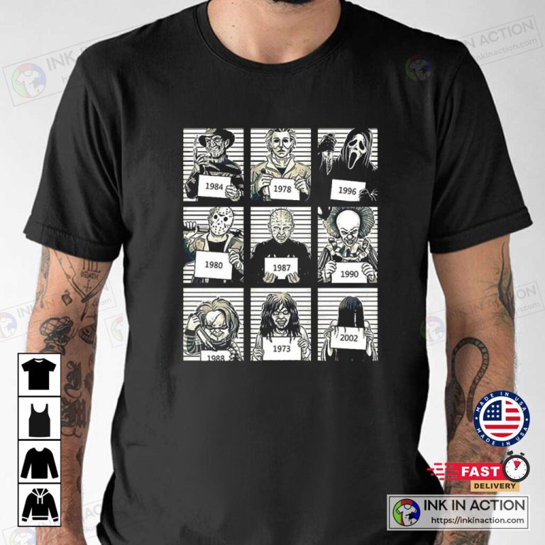 Horror Villains Horror Movie Characters 80s Tshirt 2 768x768