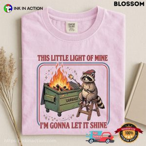 Let It Shine Mental Health Raccoon Meme Comfort Colors Shirt 2 InkInAction.com