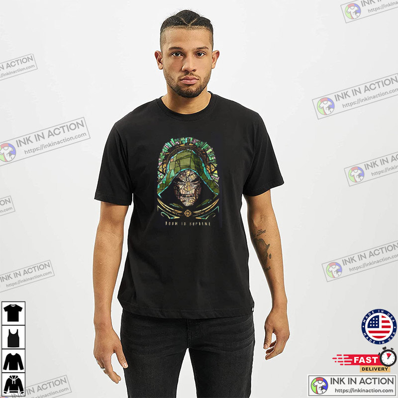 Marvel Villains Dr Doom Is Supreme Stainglass Tee Marvel Villains Dr Doom Is Supreme Stainglass Tee