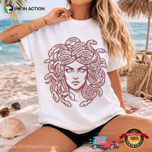 Medusa Feminist goddess power Words Comfort Colors Shirt 1 InkInAction.com