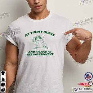 My Tummy Hurts And I'm Mad Funny Frog Meme Shirt 3 InkInAction.com