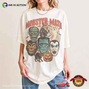 Retro Halloween Spooky Season Monster Mash Comfort Colors Shirt 3 InkInAction.com
