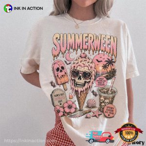 Retro Summerween Spooky Halloween Summer Outfit Comfort Colors Shirt 2 InkInAction.com