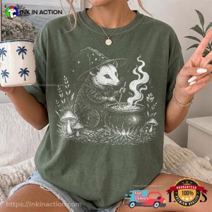 Vintage Witch Opossum Halloween Meme Comfort Colors Shirt 3 InkInAction.com
