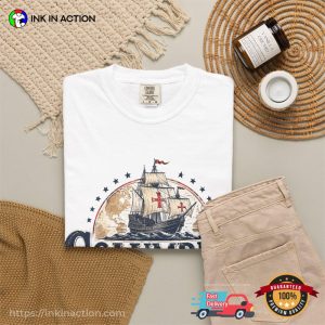 columbus day holiday Retro Ship Graphic Comfort Colors Shirt 2 InkInAction.com