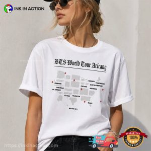 Arirang BTS World Tour 2026​ America Tour Map Shirt