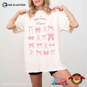 Born to be a Warrior, Pink Ribbon Fighter Comfort Colors Shirt 2 InkInAction.com