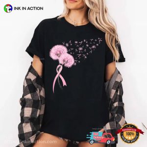 Dandelion Pink Ribbon Breast Cancer Awareness​ Comfort Colors Shirt