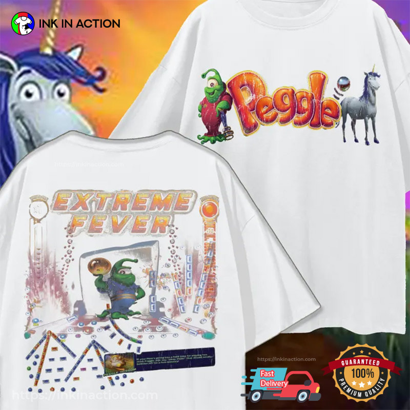 Extreme Fever Peggle Casual Game 90s 2-sided Shirt Extreme Fever Peggle Casual Game 90s 2-sided Shirt