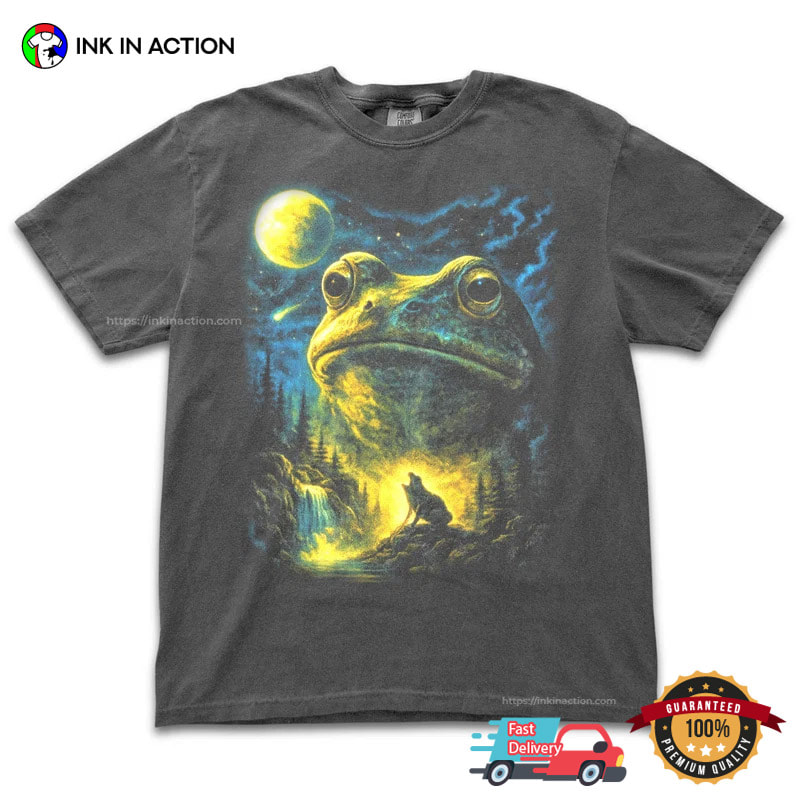 Frog Howling To The Moon Vintage Full Moon Frog Meme Comfort Colors Shirt Frog Howling To The Moon Vintage Full Moon Frog Meme Comfort Colors Shirt