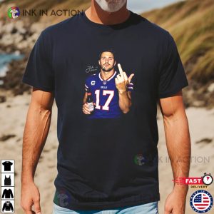 Graphic Josh Allen Middle Finger Buffalo Bills Football Shirt 2 InkInAction.com
