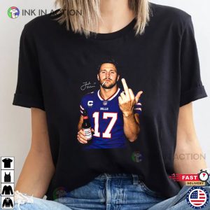 Graphic Josh Allen Middle Finger Buffalo Bills Football Shirt