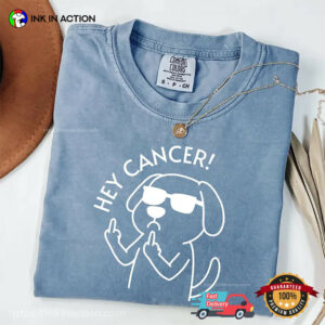 Hey Cancer Middle Finger Dog Meme Comfort Colors Shirt 1 InkInAction.com