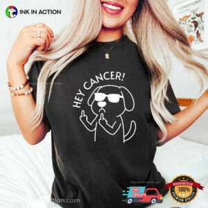 Hey Cancer Middle Finger Dog Meme Comfort Colors Shirt InkInAction.com