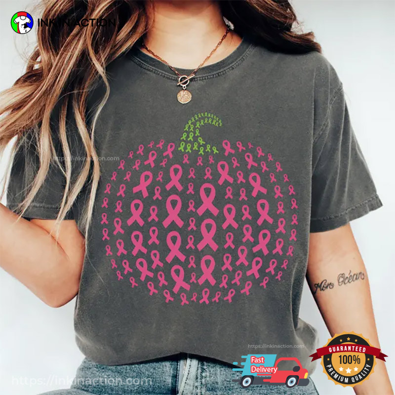 Pumpkin Pink Ribbon Breast Cancer Awareness Comfort Colors Shirt Pumpkin Pink Ribbon Breast Cancer Awareness Comfort Colors Shirt
