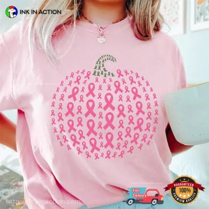 Pumpkin pink ribbon breast cancer awareness Comfort Colors Shirt 3 InkInAction.com