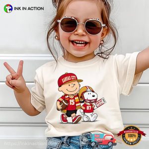 Snoopy And Charlie KC Chiefs Football Comfort Colors Shirt