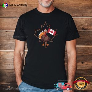 Turkey With Canada Flag Cute Canada Thanksgiving Day Shirt