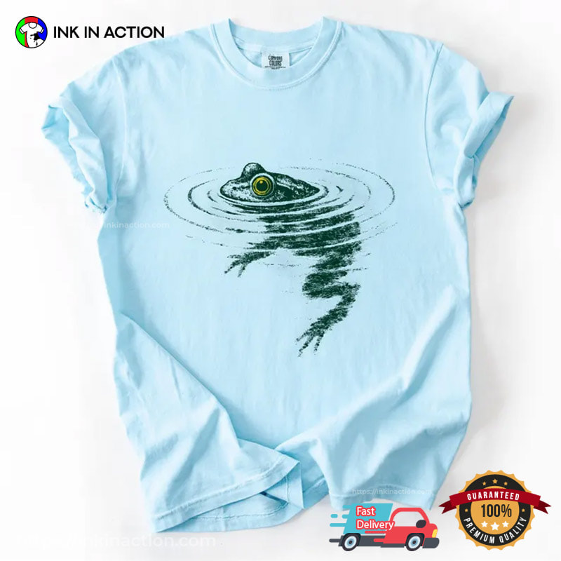 Vintage Swimming Frog Graphic Comfort Colors Shirt