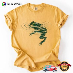 Vintage Swimming Frog Graphic Comfort Colors Shirt 2 InkInAction.com