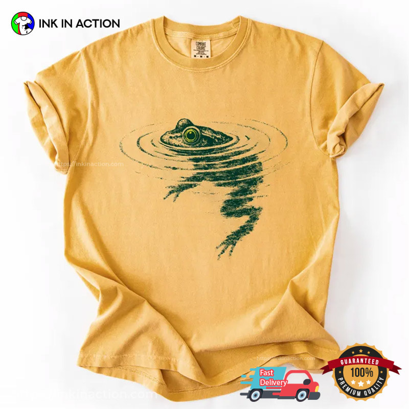 Vintage Swimming Frog Graphic Comfort Colors Shirt