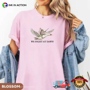 We Fight At Dawn, Breast Cancer Warrior Frog Meme Comfort Colors Shirt