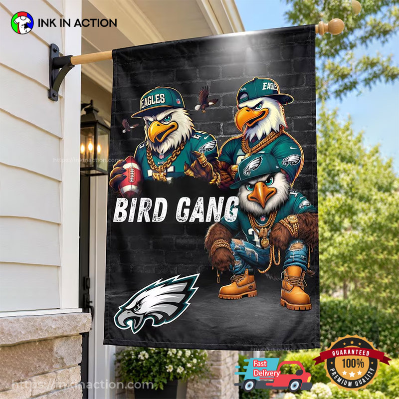 Bird Gang Philadelphia Eagles Football Yard Flag Bird Gang Philadelphia Eagles Football Yard Flag