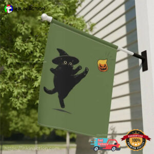 Black Cat Witch Fuck Trump Halloween Flag